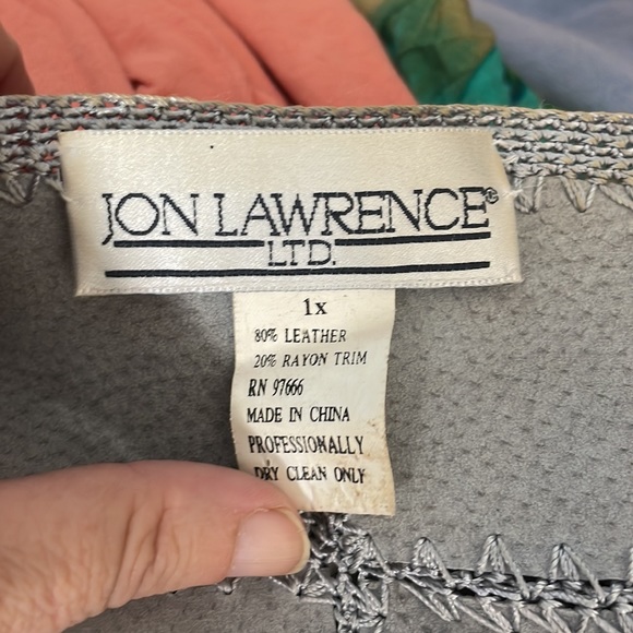 Jon Lawrence Ltd. Leather or suede patchwork blazer button up jacket - Picture 7 of 7